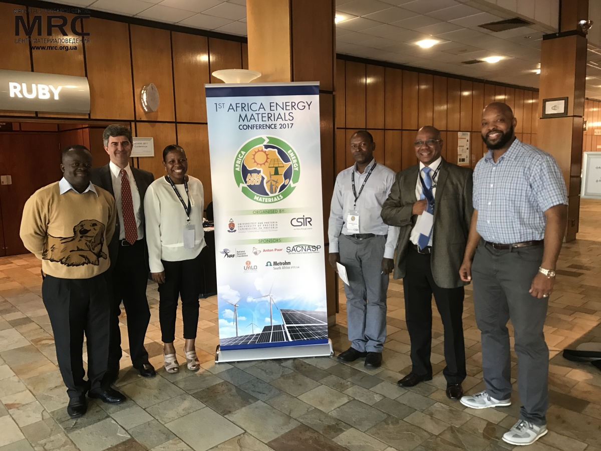 Professor Yury Gogotsi with conference organizers and plenary speakers, 1st Africa Energy Materials conference, Pretoria, South Africa, March 29, 2017