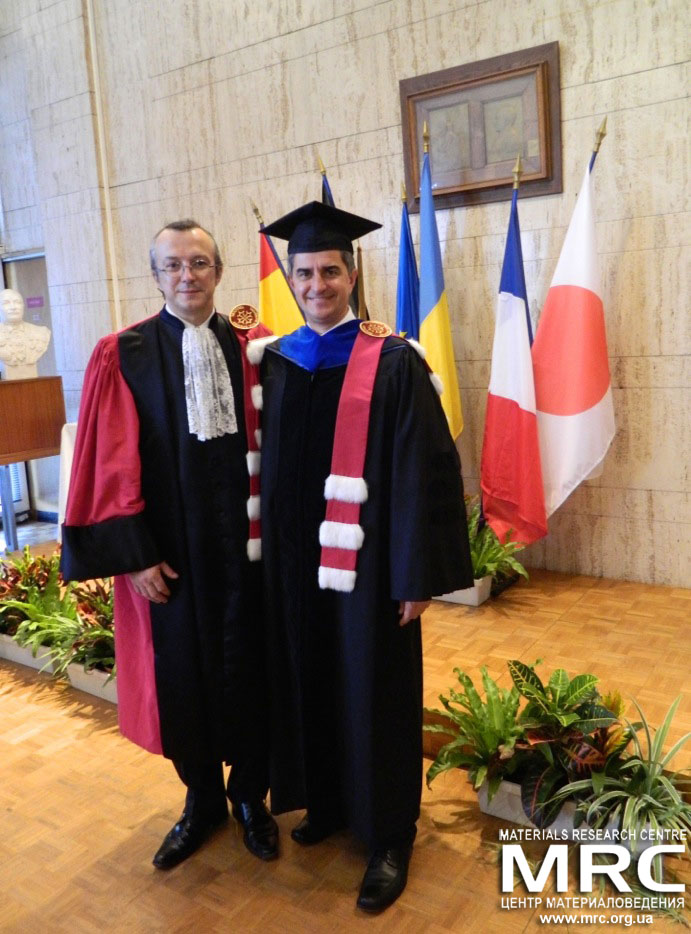 Dr. Yury Gogotsi (Drexel University, USA) and prof. Patrice Simon (Paul Sabatier University of Toulouse III, France) at Doctor Honoris Causa award ceremony