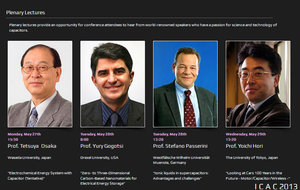 Invited speakers, 2013 International Conference on Advanced Capacitors, May 27 - 30, 2013